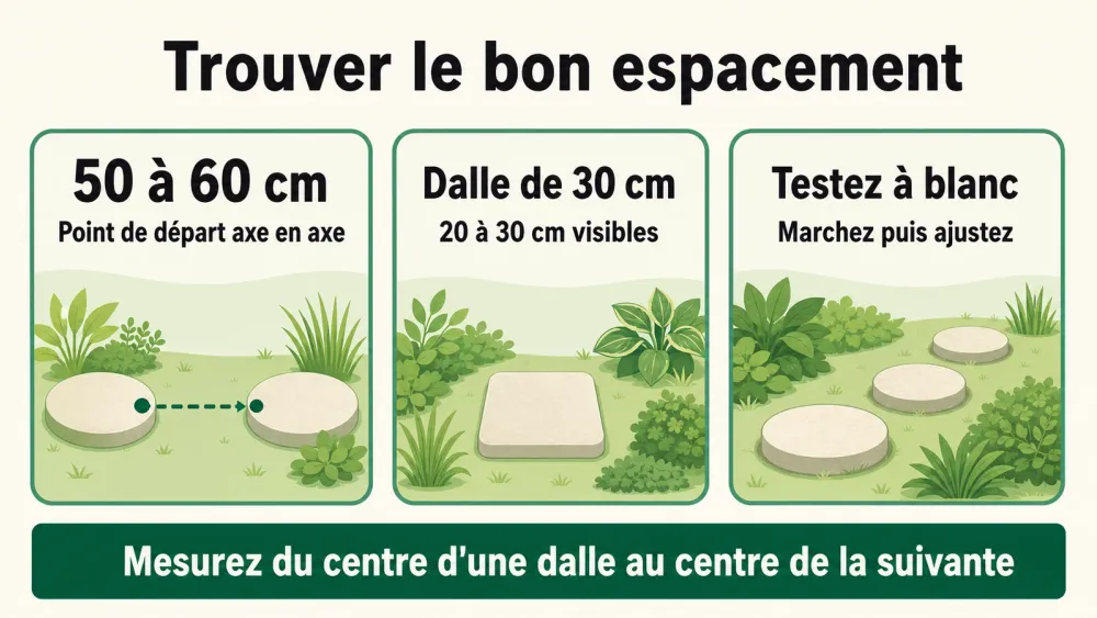 Infographie pour choisir la distance entre deux pas japonais