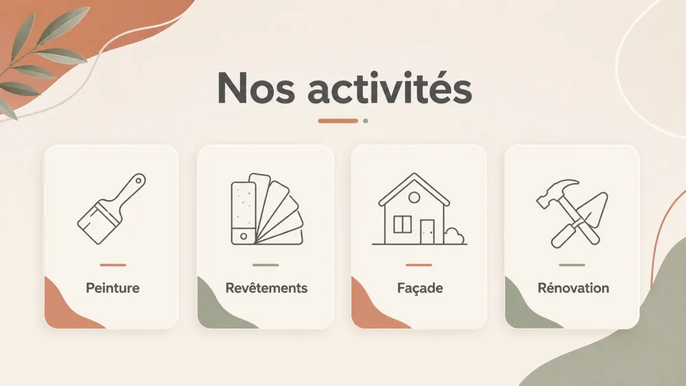 Infographie Nos activités Peinture Revêtements Façade Rénovation