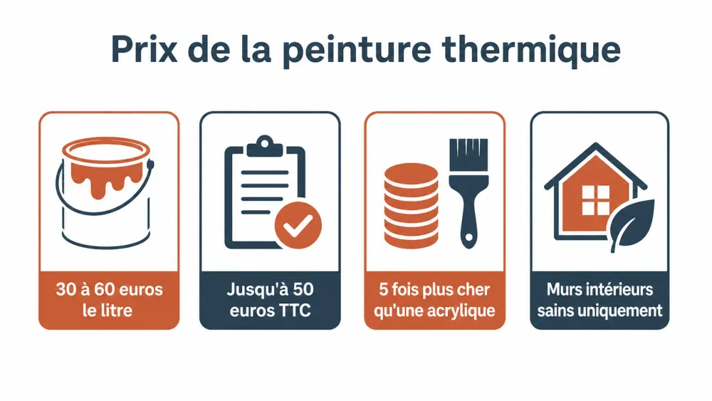 Prix au litre de la peinture thermique et comparaison avec une peinture classique.