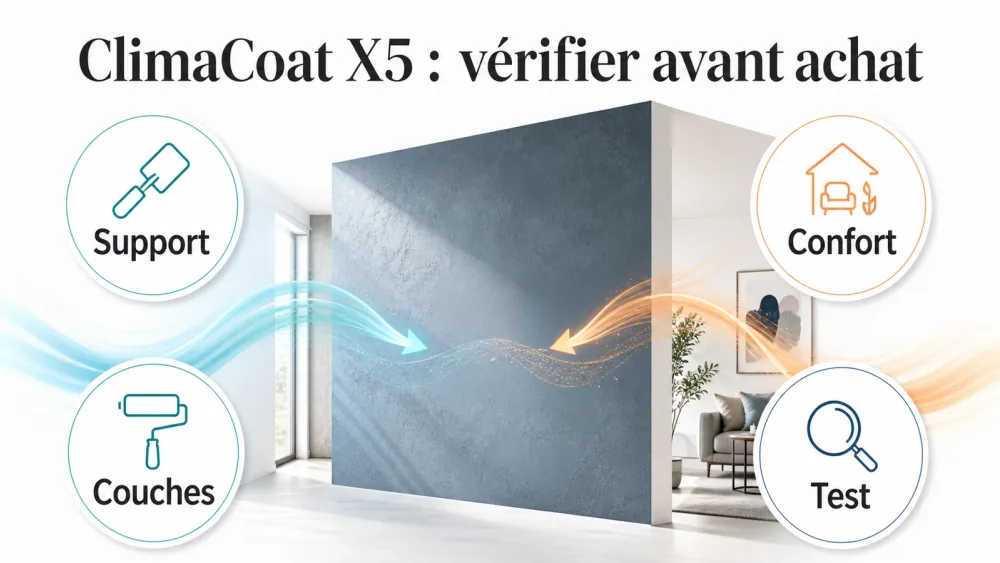 Infographie française sur peinture thermorégulatrice climacoat x5 