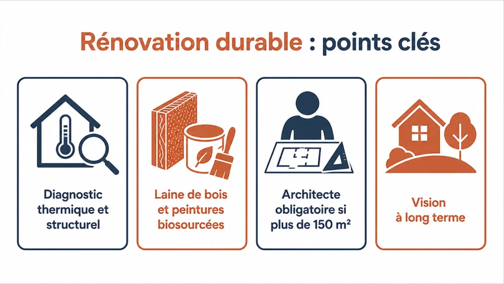 Synthèse des étapes et critères pour une rénovation durable de maison ancienne